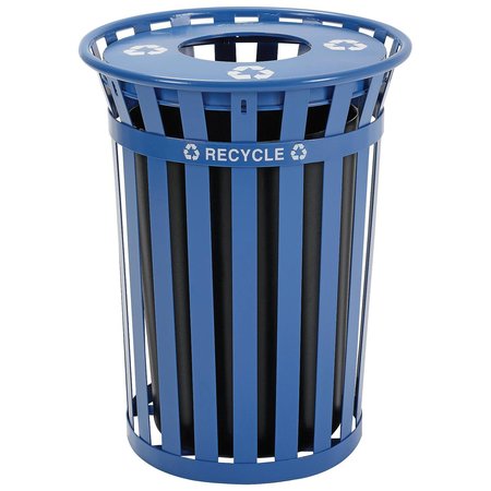 GLOBAL INDUSTRIAL Round Multi Purpose Recycling Can, Blue, Steel 261800BL